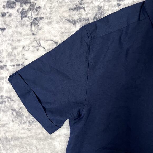 Cubavera Button Down Navy Shirt Mens Sz Large - Picture 2 of 7